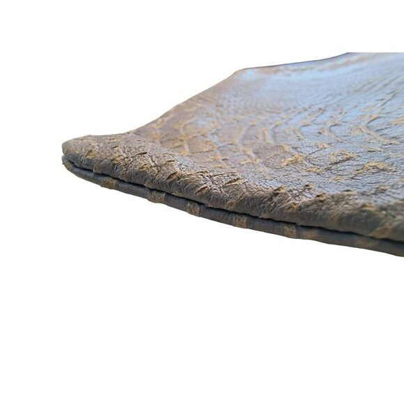 Clare Vivier  Clare V Snake Embossed Fold Over Clutch Light Grey and Blue - Picture 4 of 7